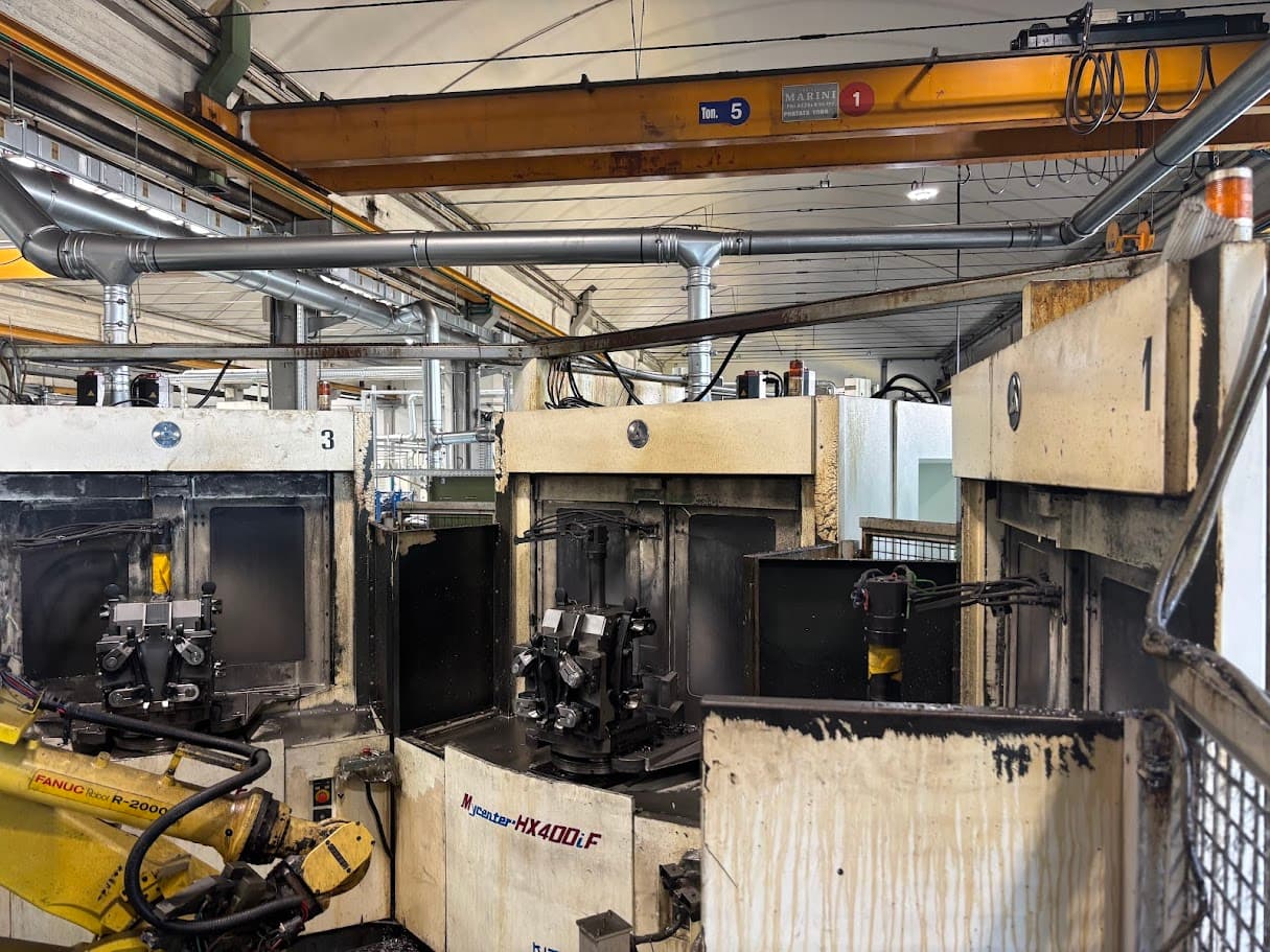 Isola robotizzata di n. 3 Centri di lavoro orizzontale Kitamura Mycenter-HX400iF
